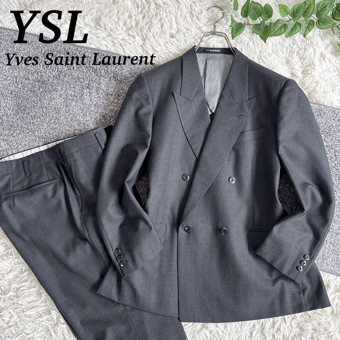 当時物　YSL イヴサンローラン セットアップ　スーツ　ダブル　グレー　y2k