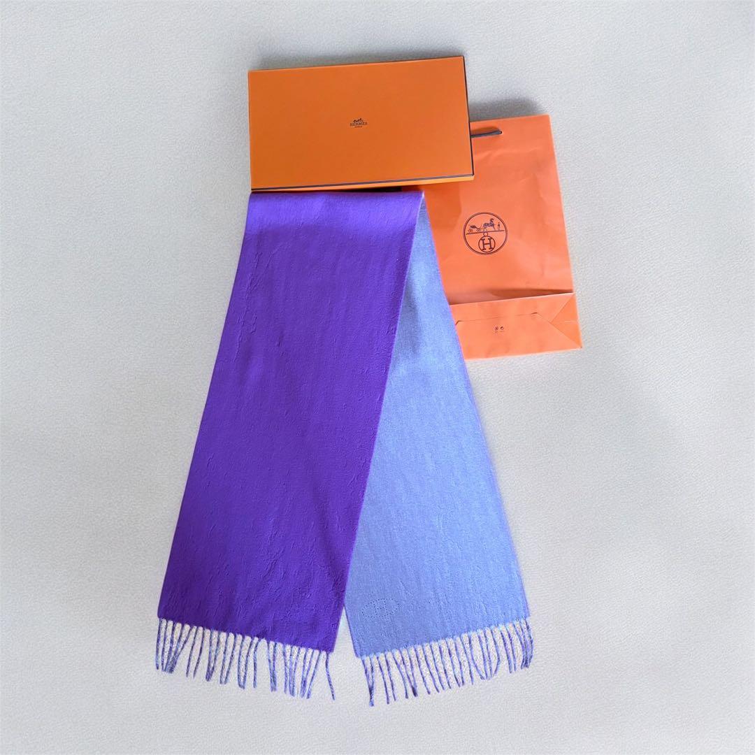 小物 hermes archive bi-color stole muffler