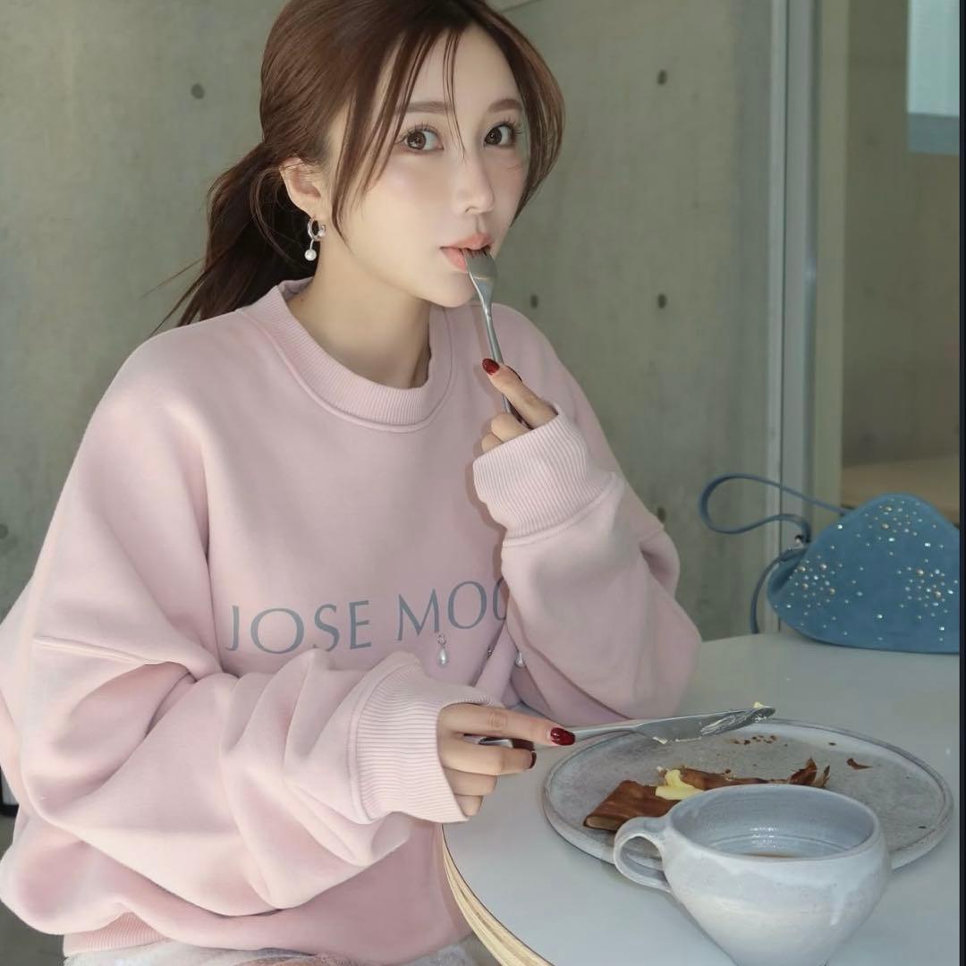 JOSEMOON ロゴパール スウェット pink ピンク