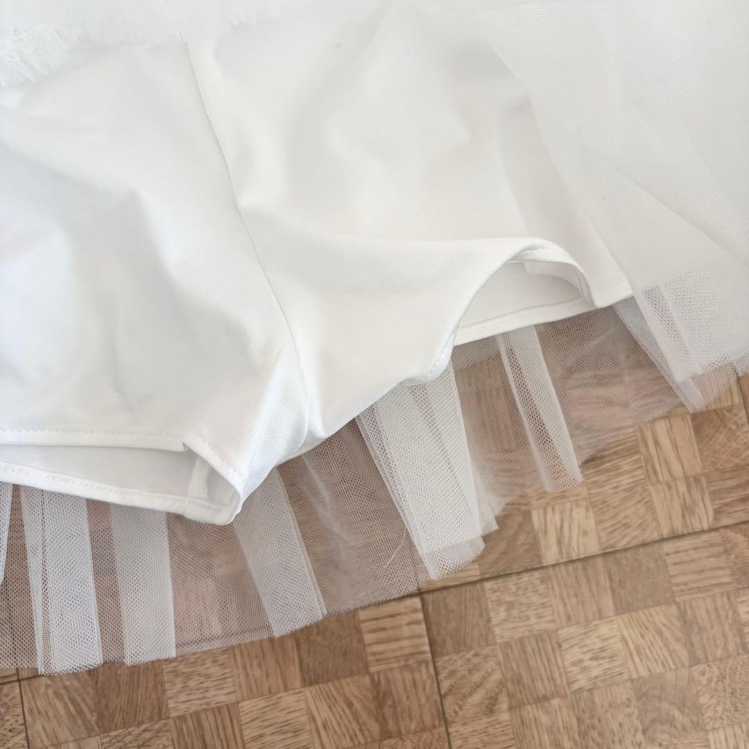 新品 エイミー チュール ミニスカート ホワイト 白