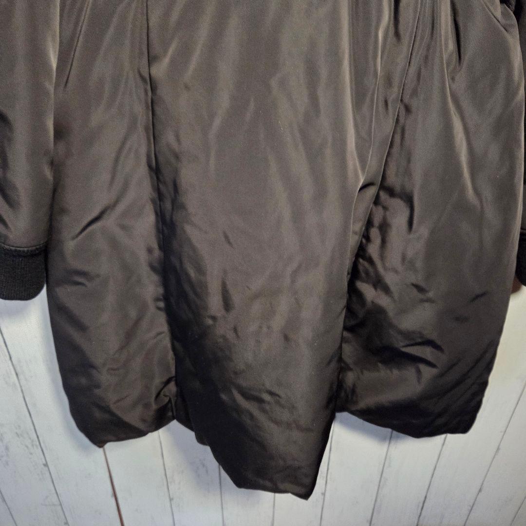 MOSCHINO ライダースコート ダウン ロング 異素材 切替 ウール 黒