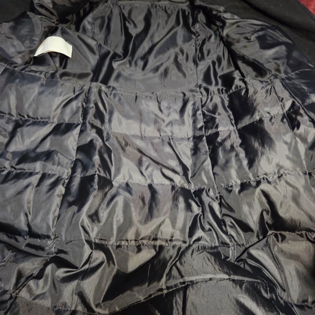 MOSCHINO ライダースコート ダウン ロング 異素材 切替 ウール 黒