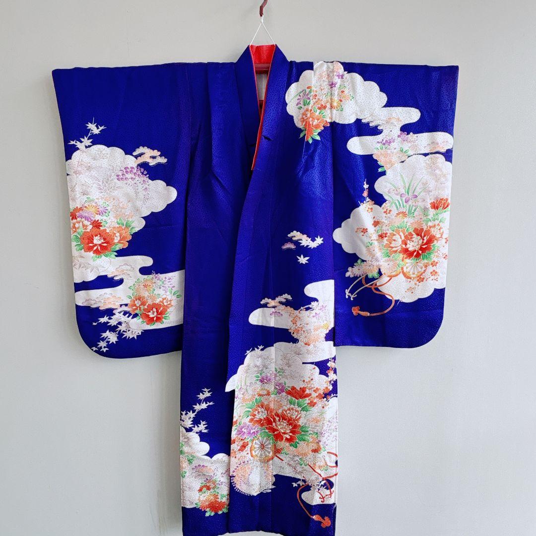 Buruburu　フルセット　きもの青　　簡単半襟　小物セット7282
