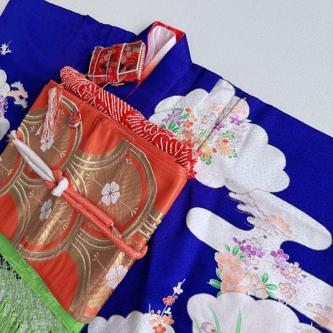Buruburu　フルセット　きもの青　　簡単半襟　小物セット7282