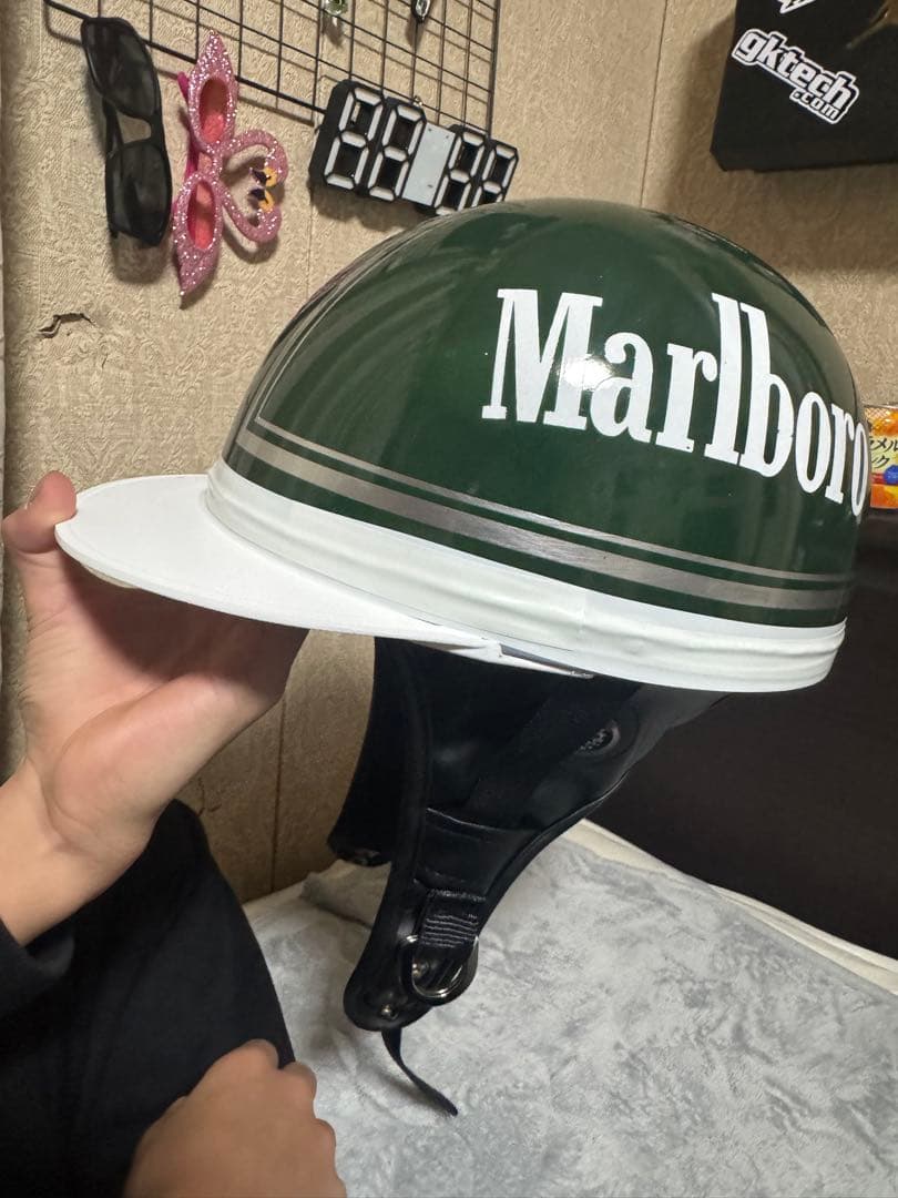 Marlboro 半帽 緑色 ストライプ