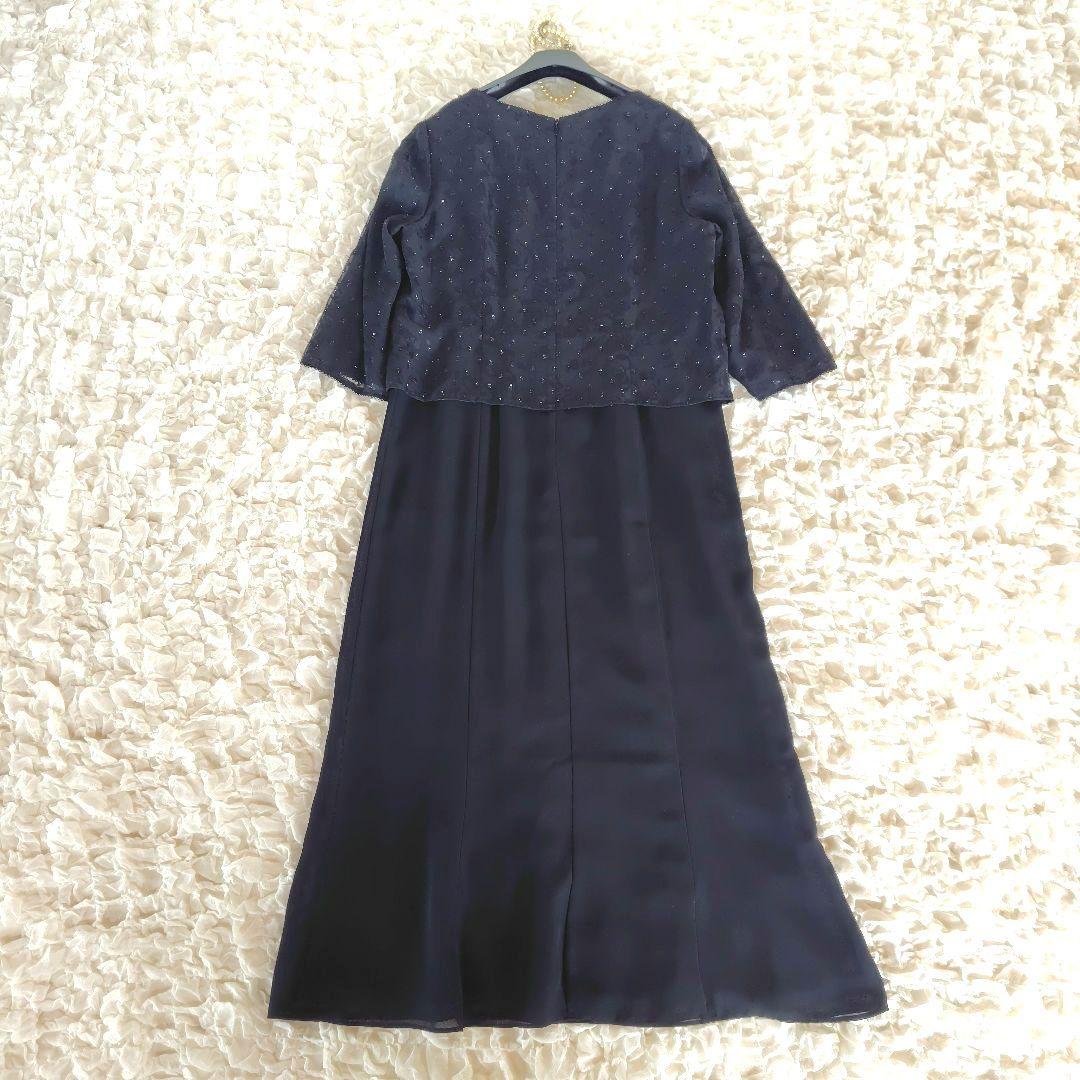 極美品　東京ソワール　13号　Rifanne　ロング丈ワンピース　レース