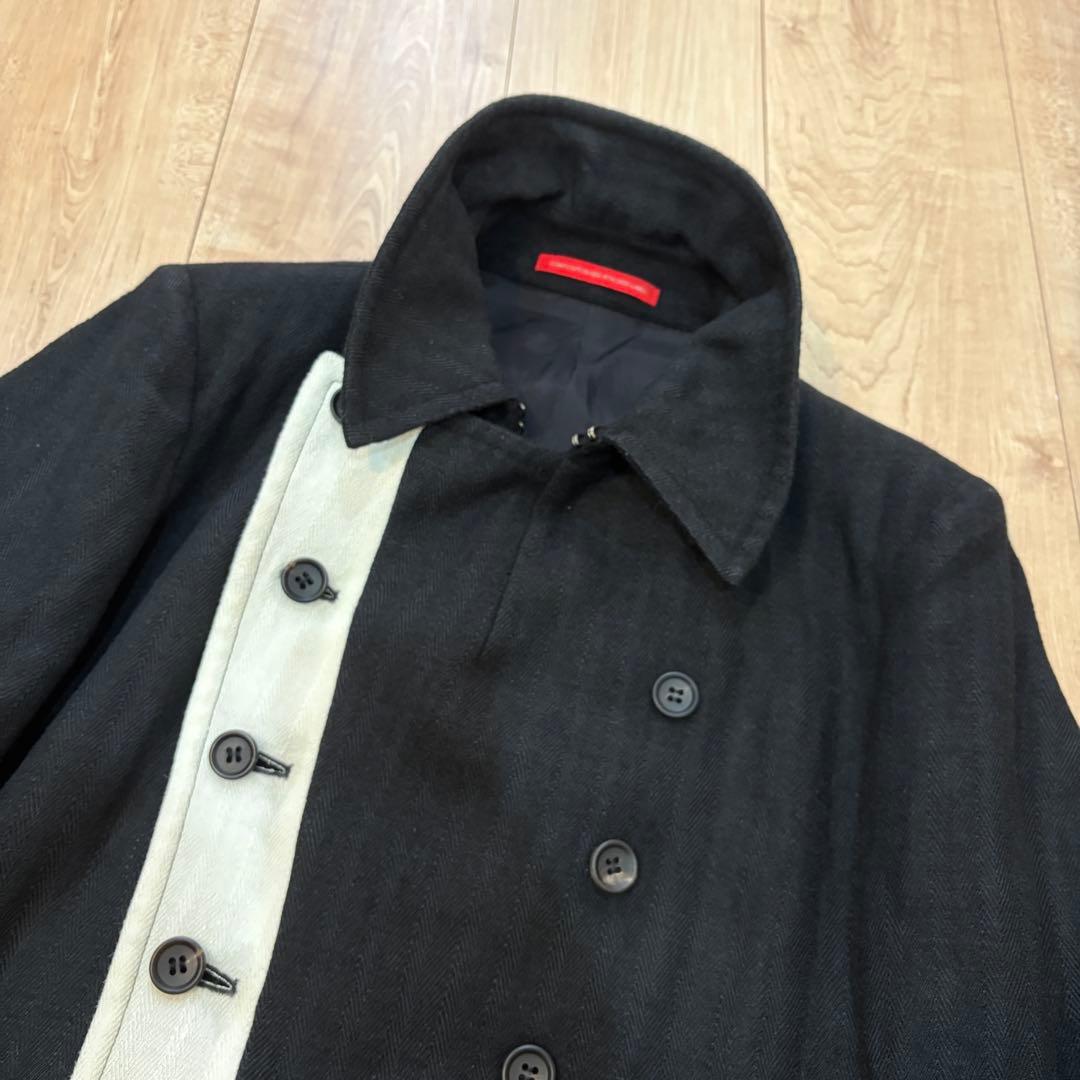 ⚫︎y's ワイズ ヨウジヤマモト ブラック ピーコート アルパカ混Pコート