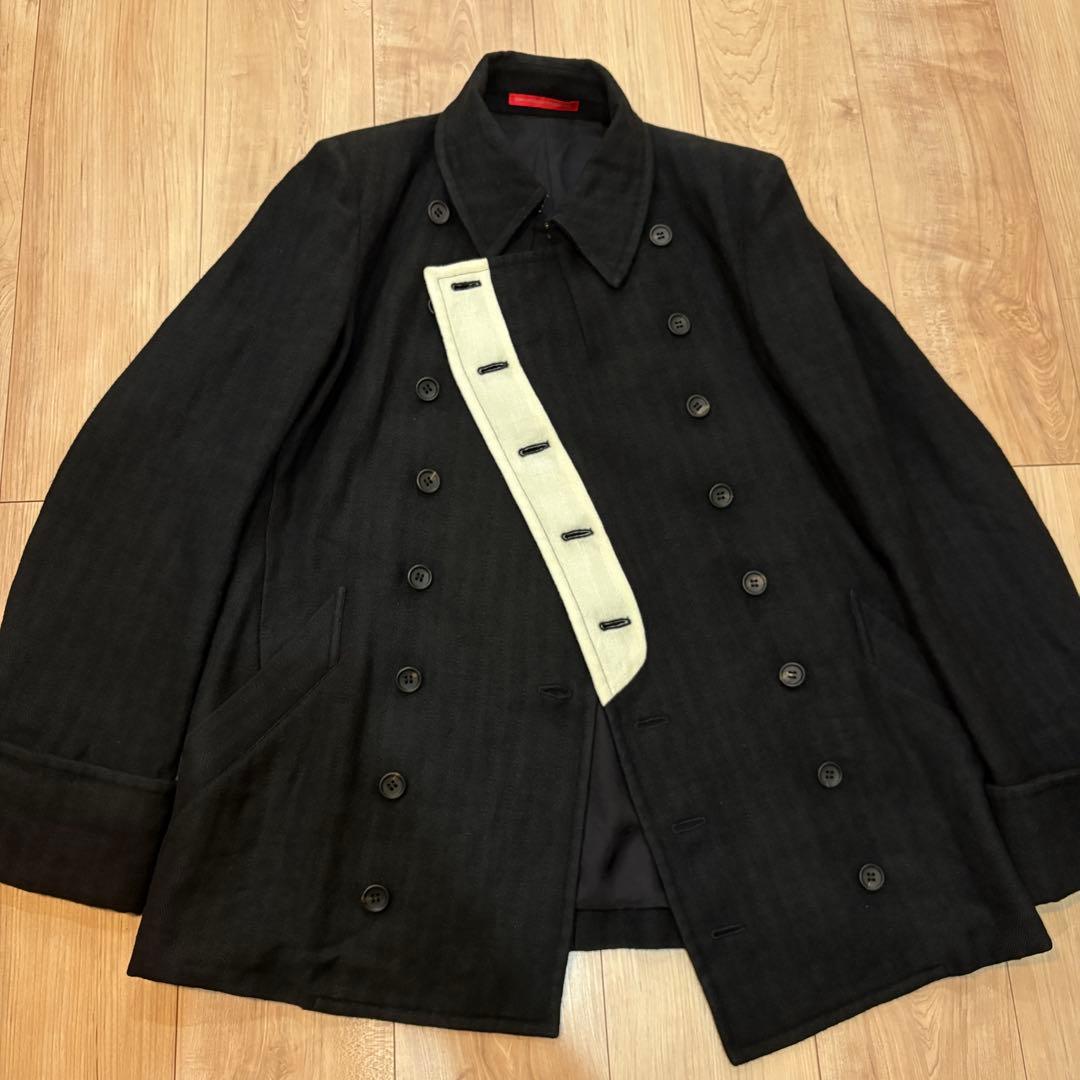 ⚫︎y's ワイズ ヨウジヤマモト ブラック ピーコート アルパカ混Pコート