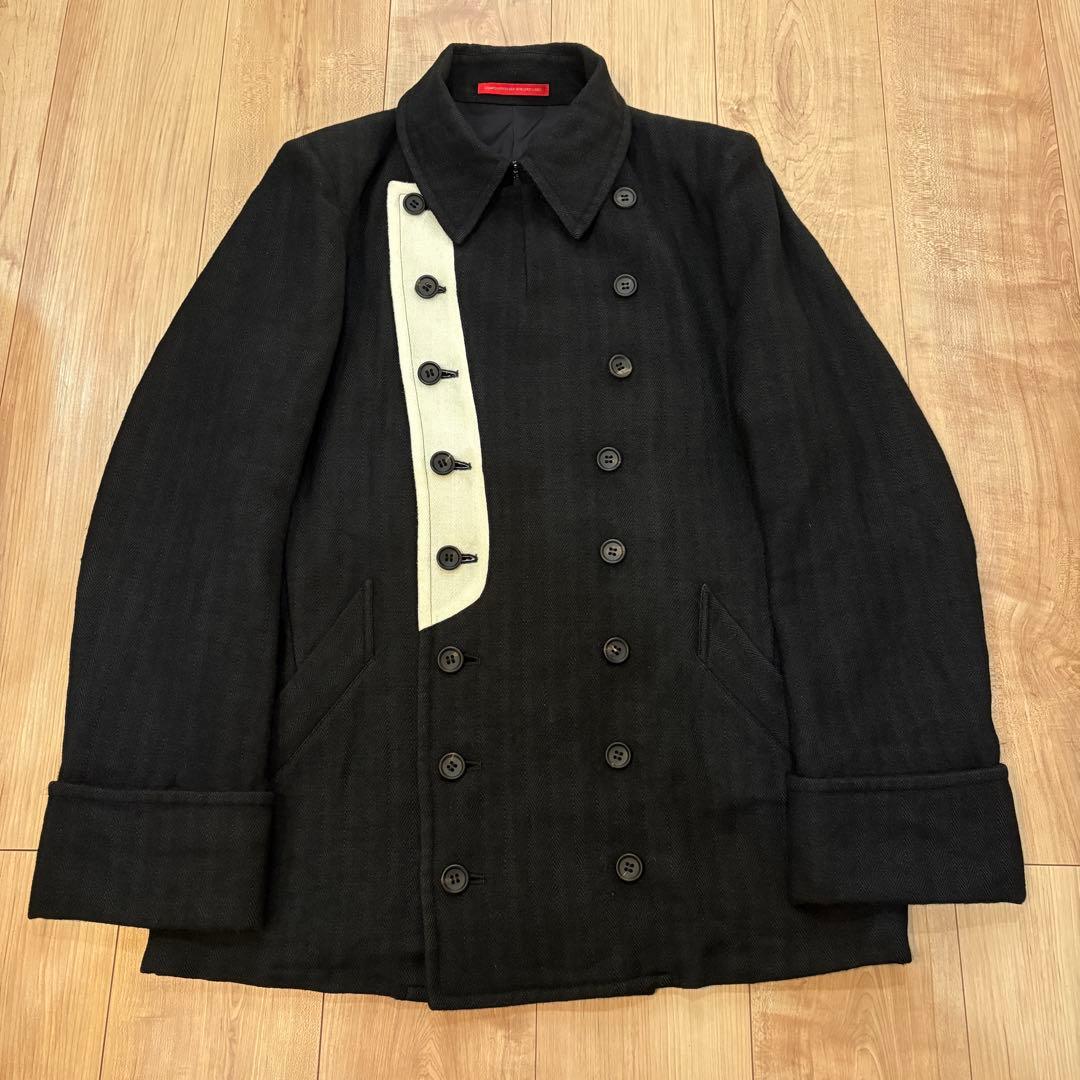 ⚫︎y's ワイズ ヨウジヤマモト ブラック ピーコート アルパカ混Pコート