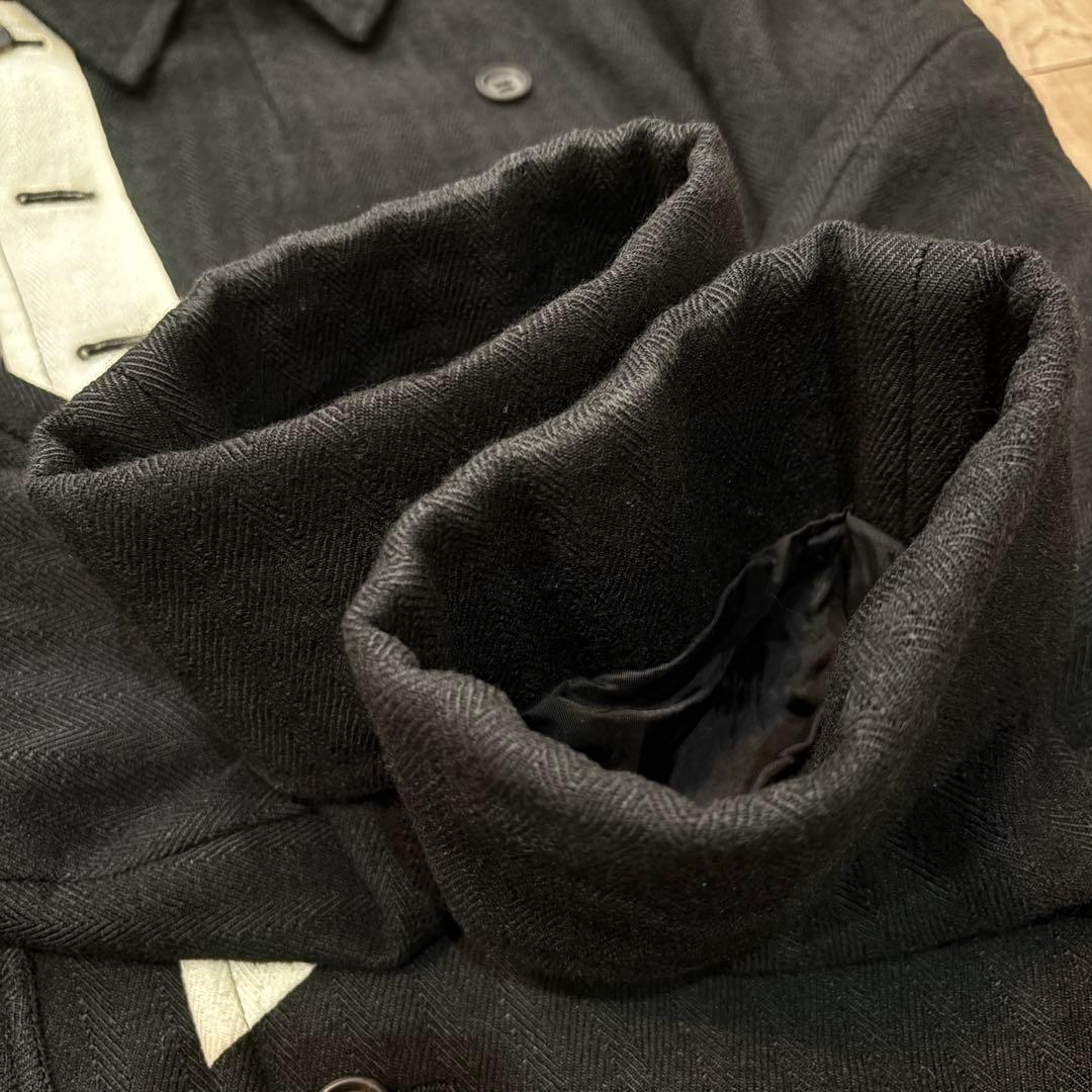 ⚫︎y's ワイズ ヨウジヤマモト ブラック ピーコート アルパカ混Pコート