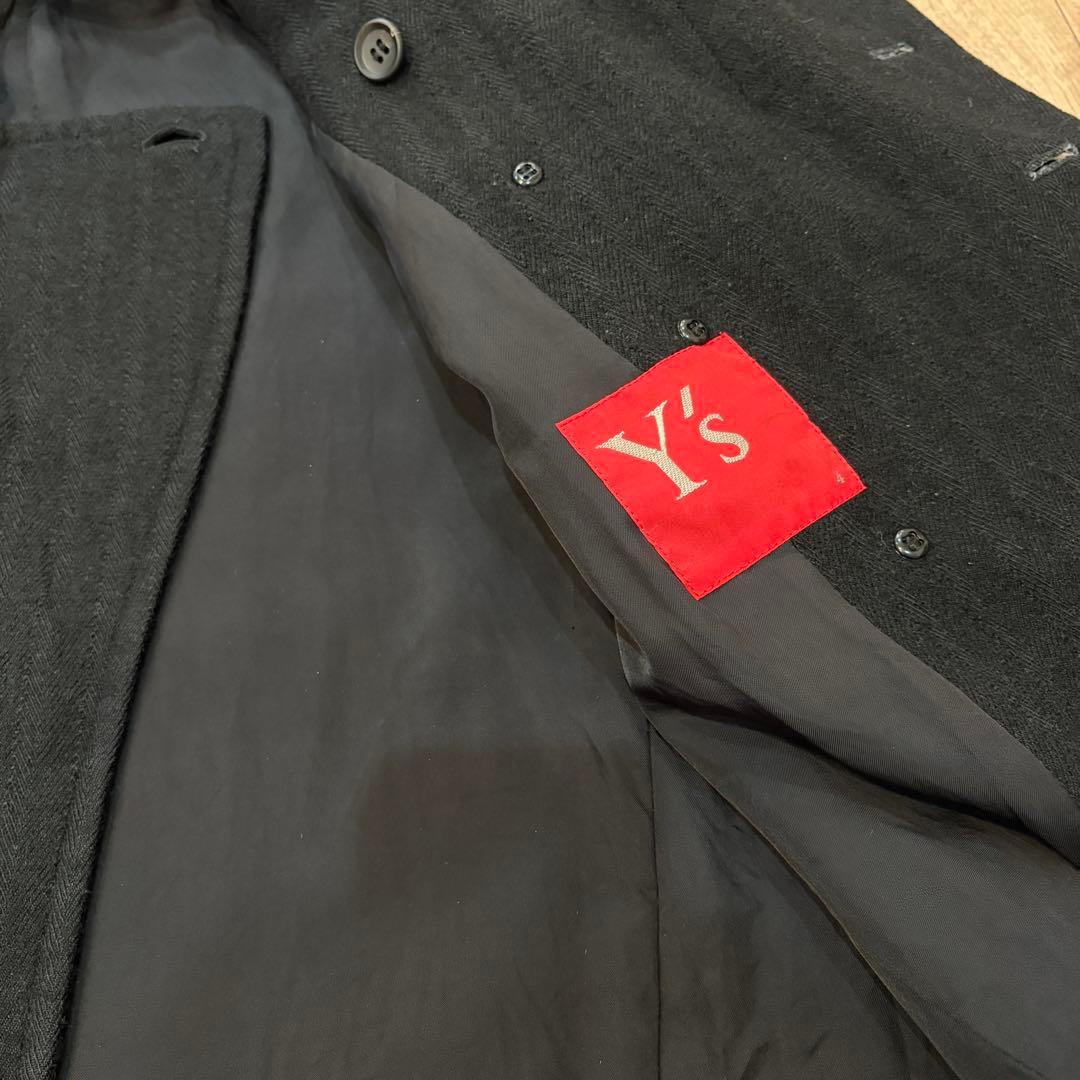 ⚫︎y's ワイズ ヨウジヤマモト ブラック ピーコート アルパカ混Pコート