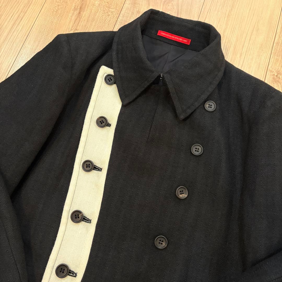 ⚫︎y's ワイズ ヨウジヤマモト ブラック ピーコート アルパカ混Pコート