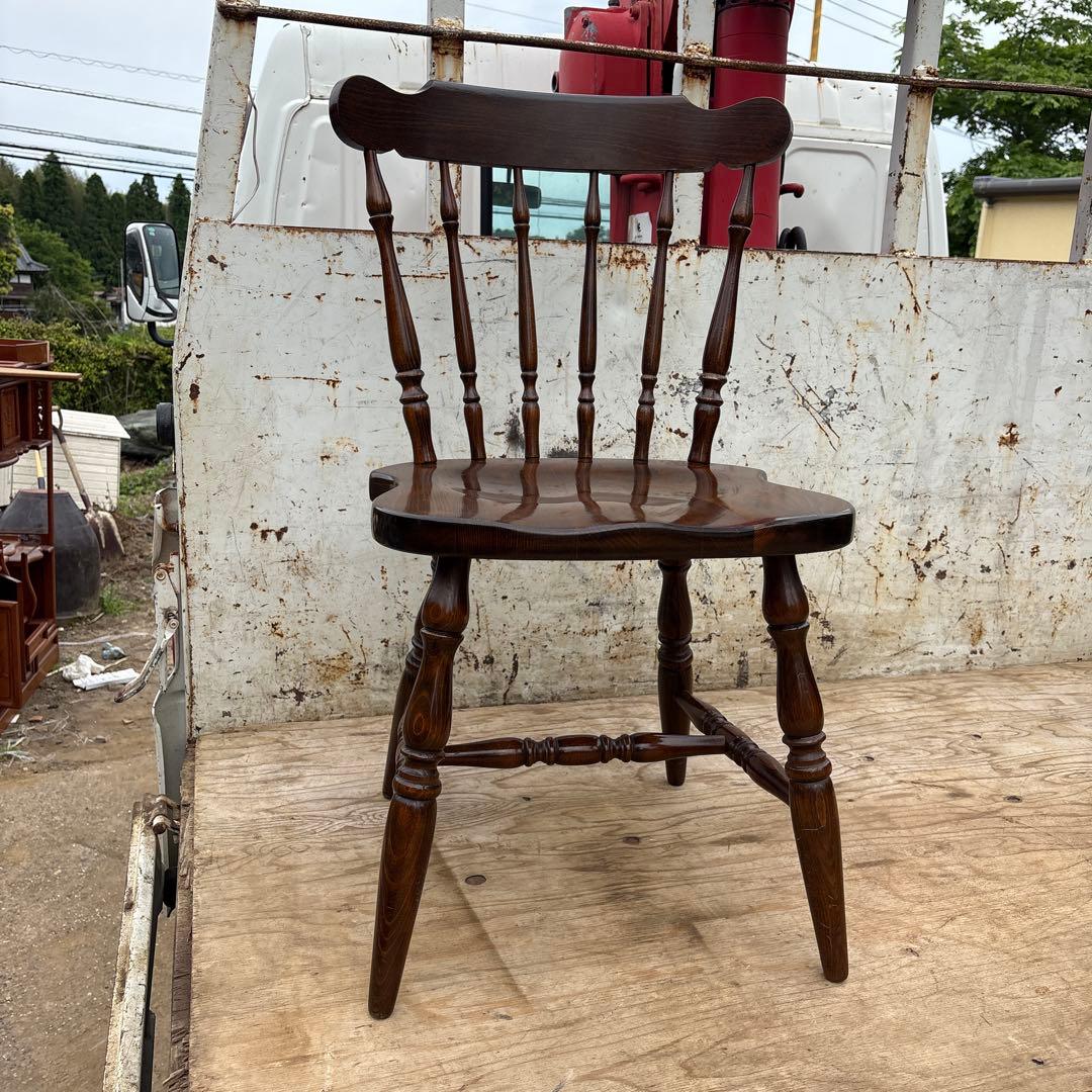 昭和レトロ　飛騨産業　キツツキマーク　ウィンザーチェア