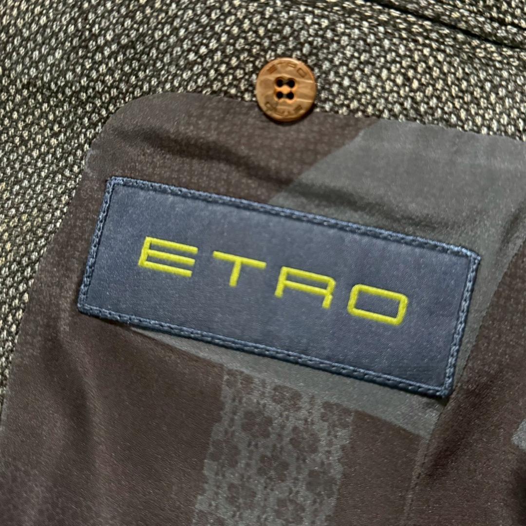 着用1回 ETRO 最高級スーツセットアップ 44 ハンガー ハンカチーフ付