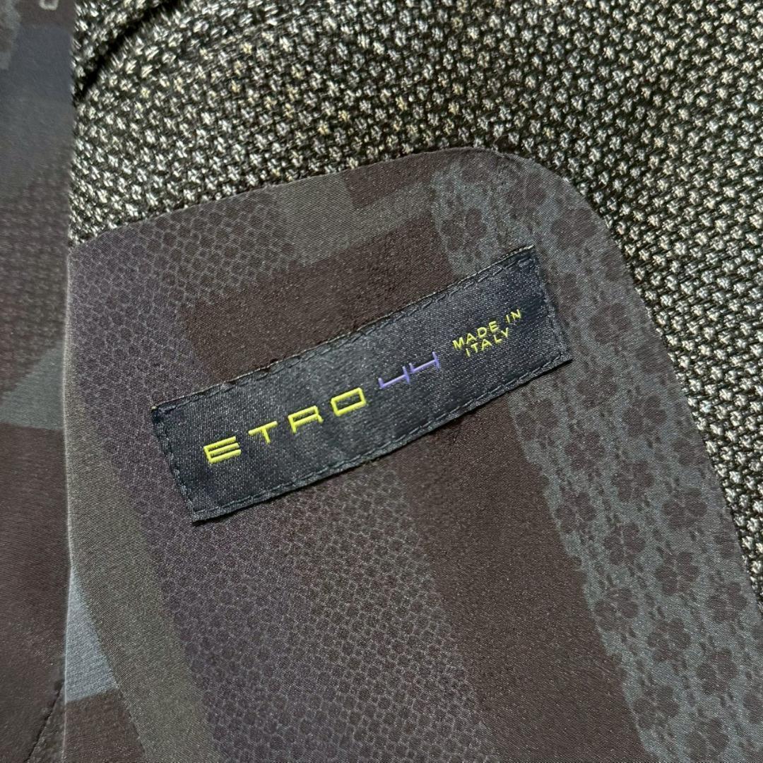 着用1回 ETRO 最高級スーツセットアップ 44 ハンガー ハンカチーフ付