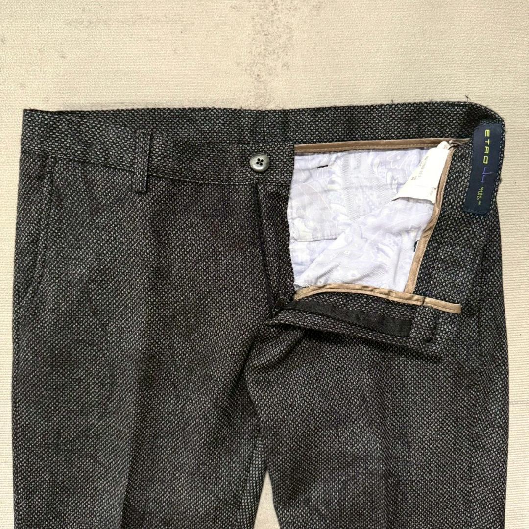 着用1回 ETRO 最高級スーツセットアップ 44 ハンガー ハンカチーフ付