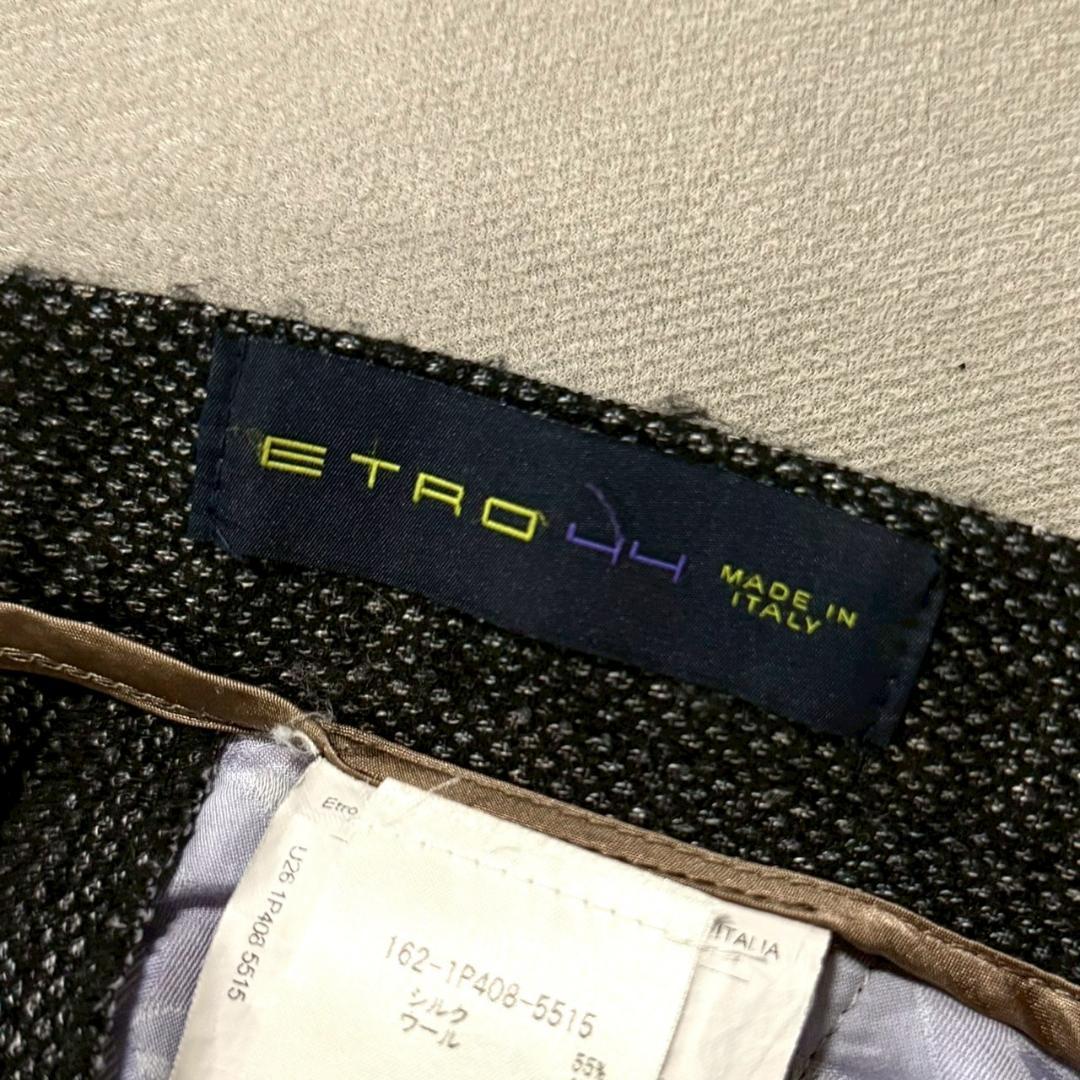 着用1回 ETRO 最高級スーツセットアップ 44 ハンガー ハンカチーフ付