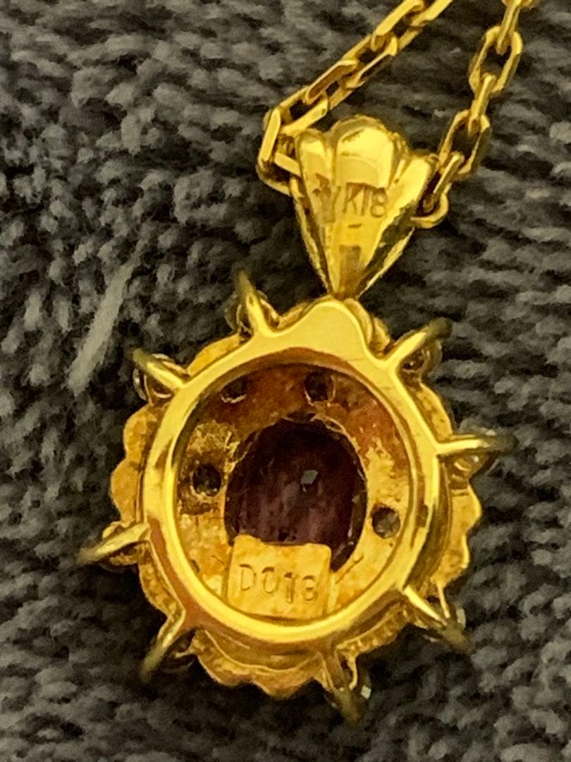 K18YG ピンクサファイアダイヤモンドネックレス