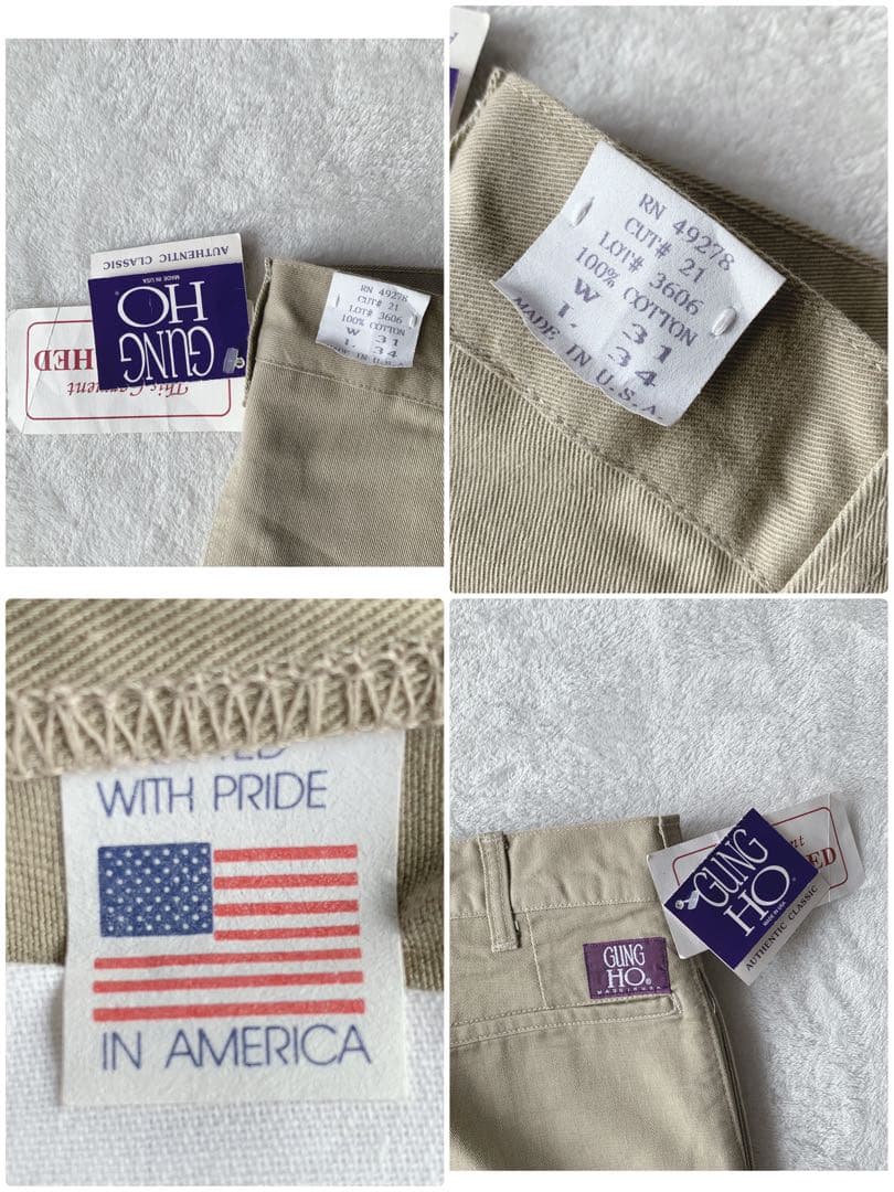 デッドストック！USA製 GUNG HO ガンホー パンツ ワンタック チノパン