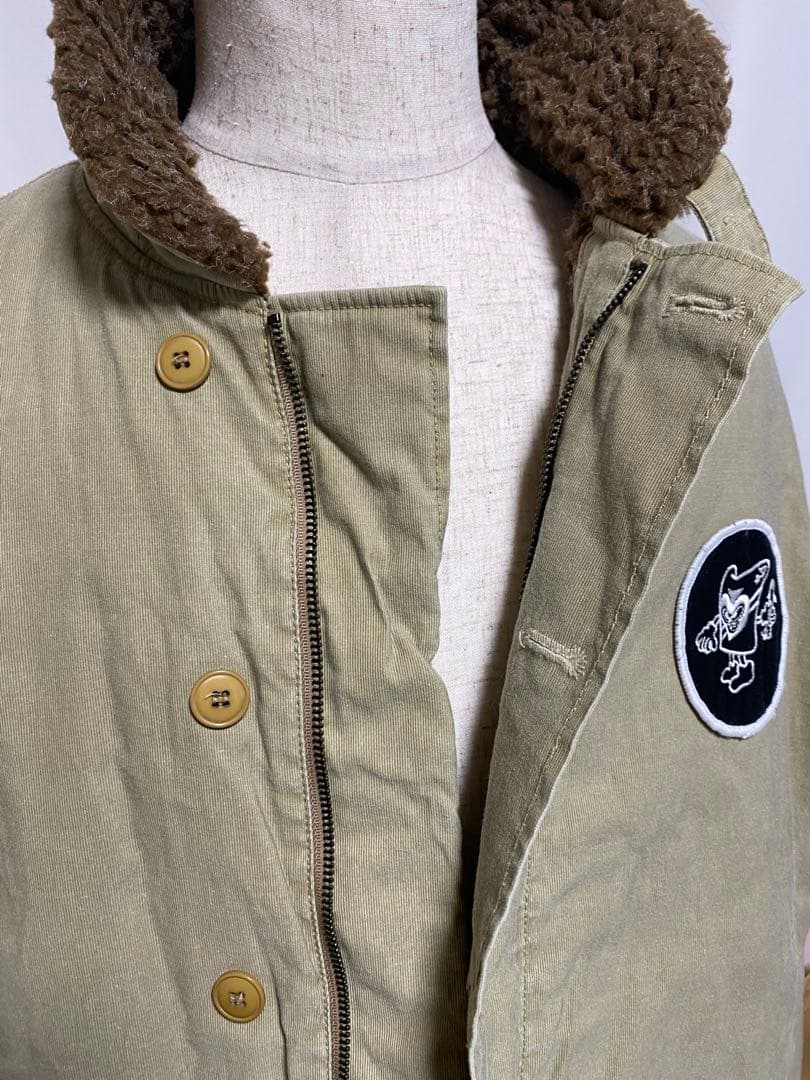 N-1タイプ デッキジャケット THE BLACK ACES ボア 40R