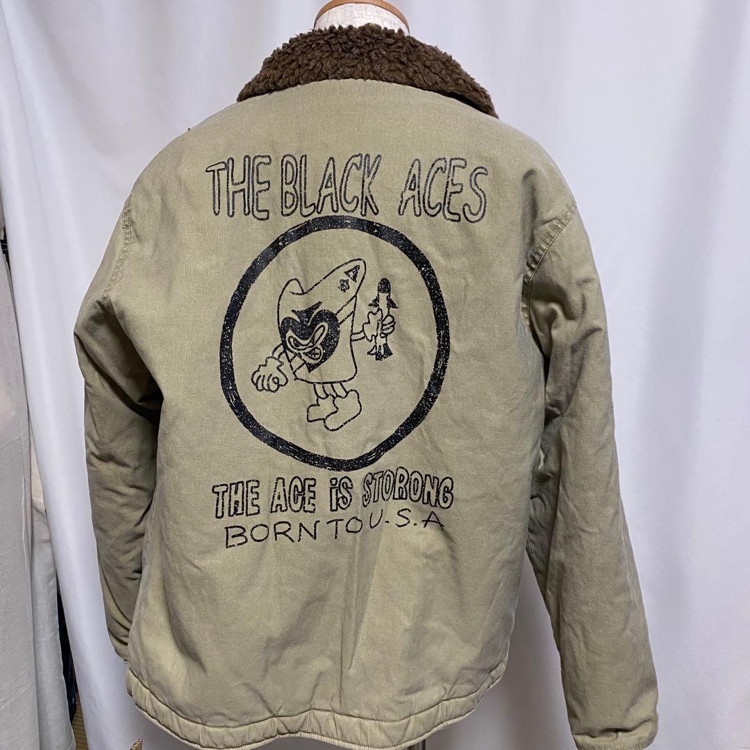 N-1タイプ デッキジャケット THE BLACK ACES ボア 40R