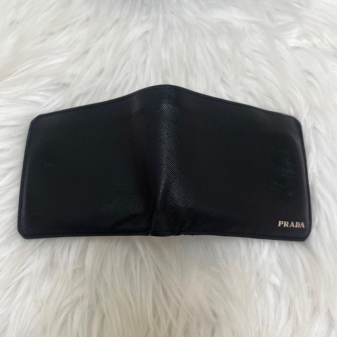 プラダ　PRADA サフィアーノ 二つ折り財布 フィアーノレザー 黒