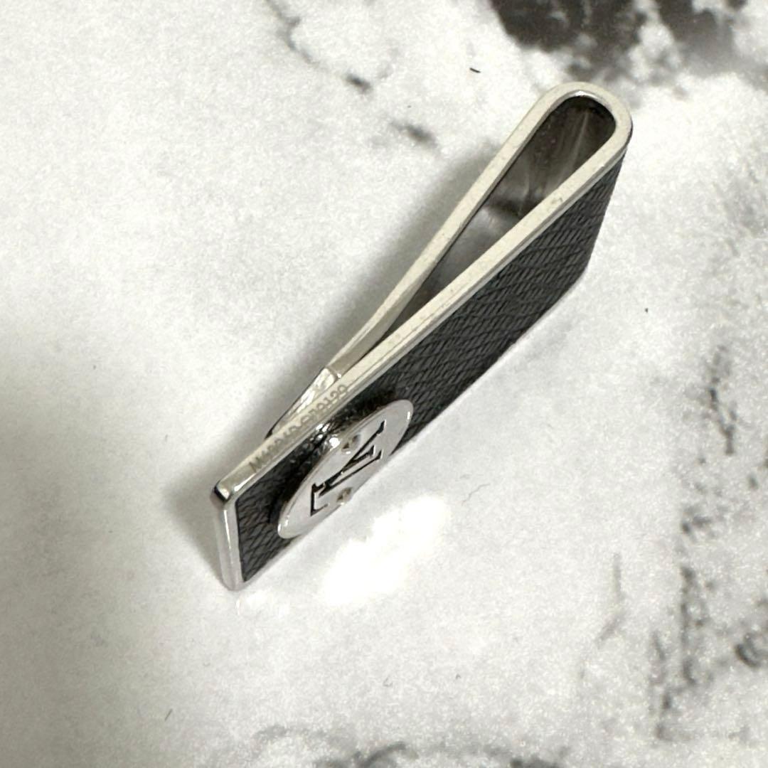 Louis Vuitton レザー マネークリップ ブラック　シルバー