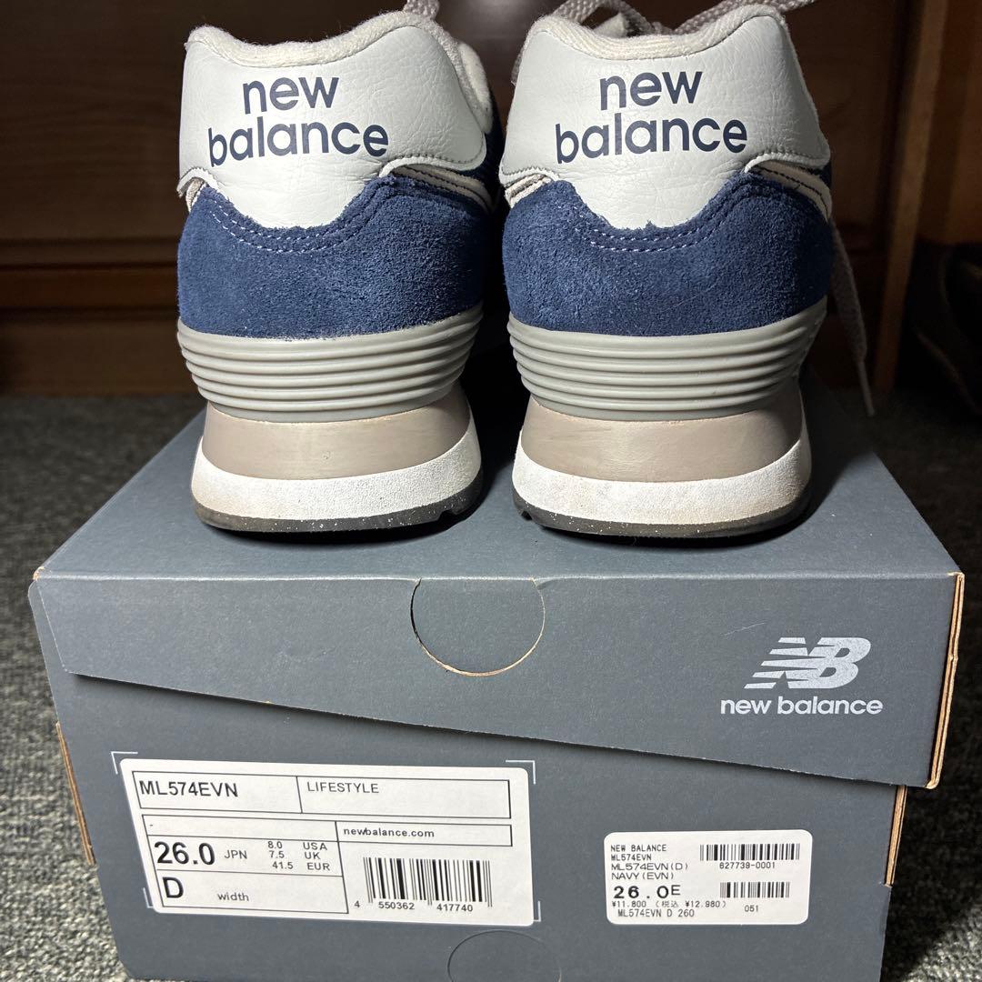 new balance ML574EVN ネイビー 26.0cm