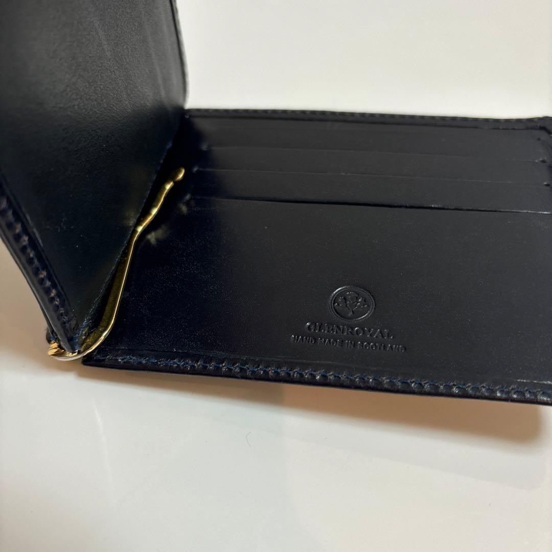 GLEN マネークリップ（小銭入れ付） ネイビー/ダークブルー