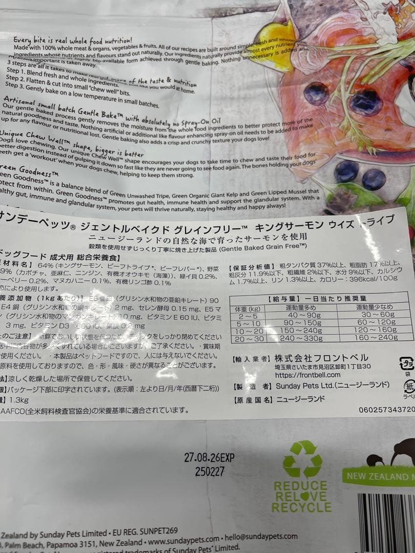 サンデーペッツドッグフード2個セット 1.3kg①②③④