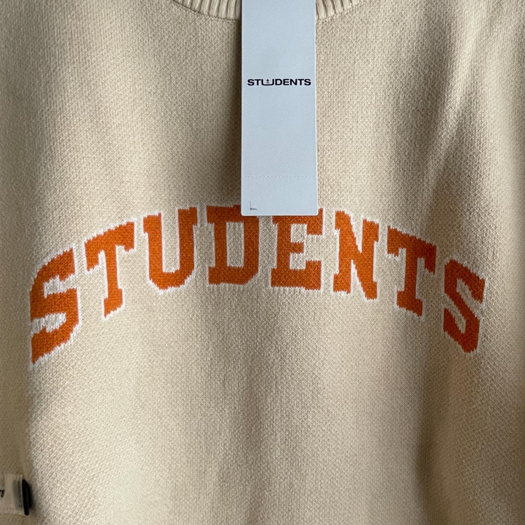 新品 Students Golf ジャガードセーター ゴルフニット カーキ L