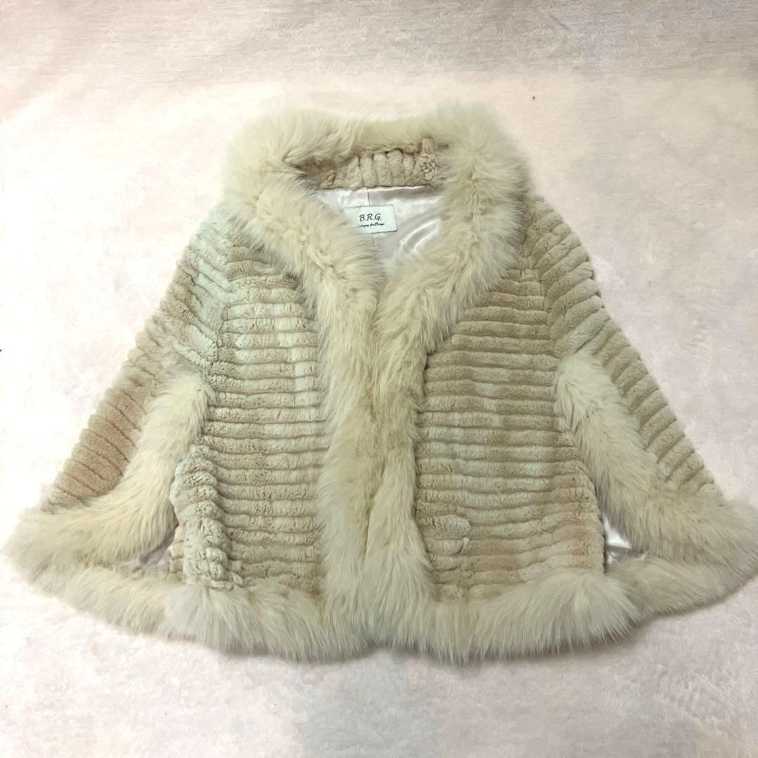 B.R.Gラビット×フォックスファーのポンチョケープ