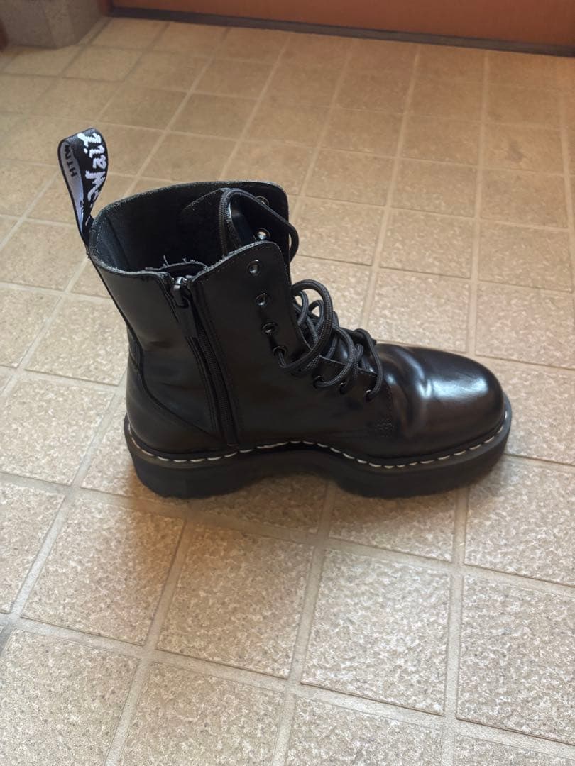 Jadon ホワイトステッチ8ホールブーツ UK8