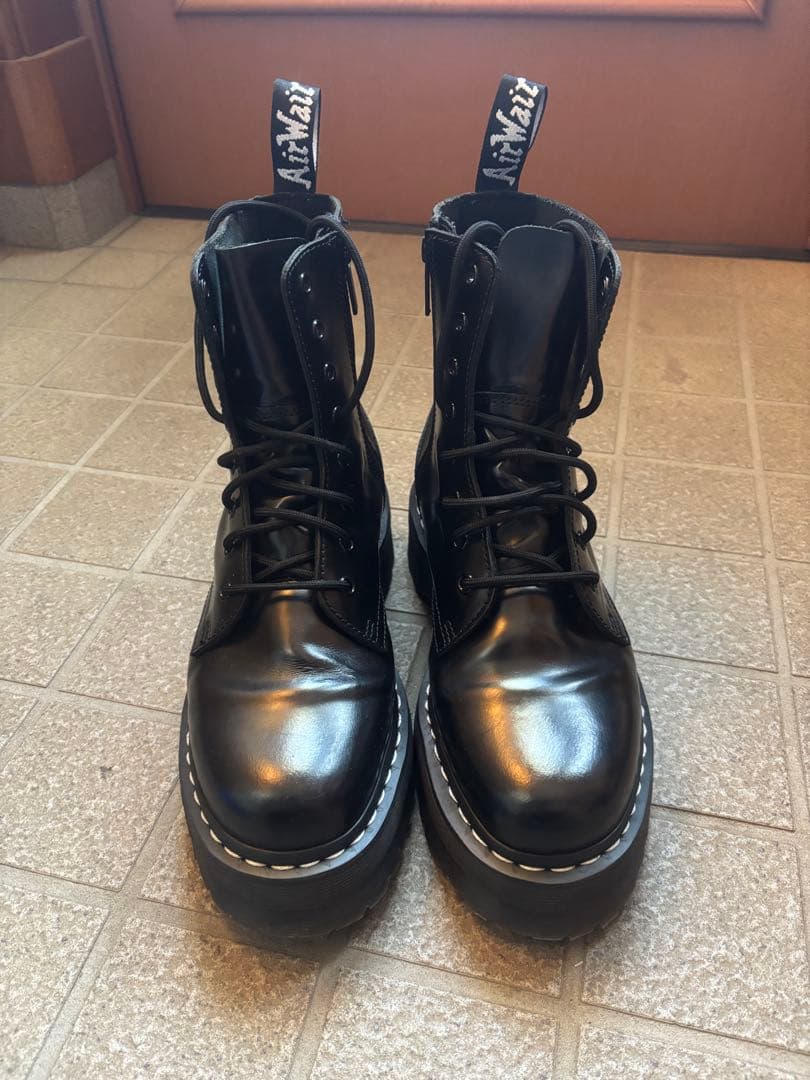 Jadon ホワイトステッチ8ホールブーツ UK8