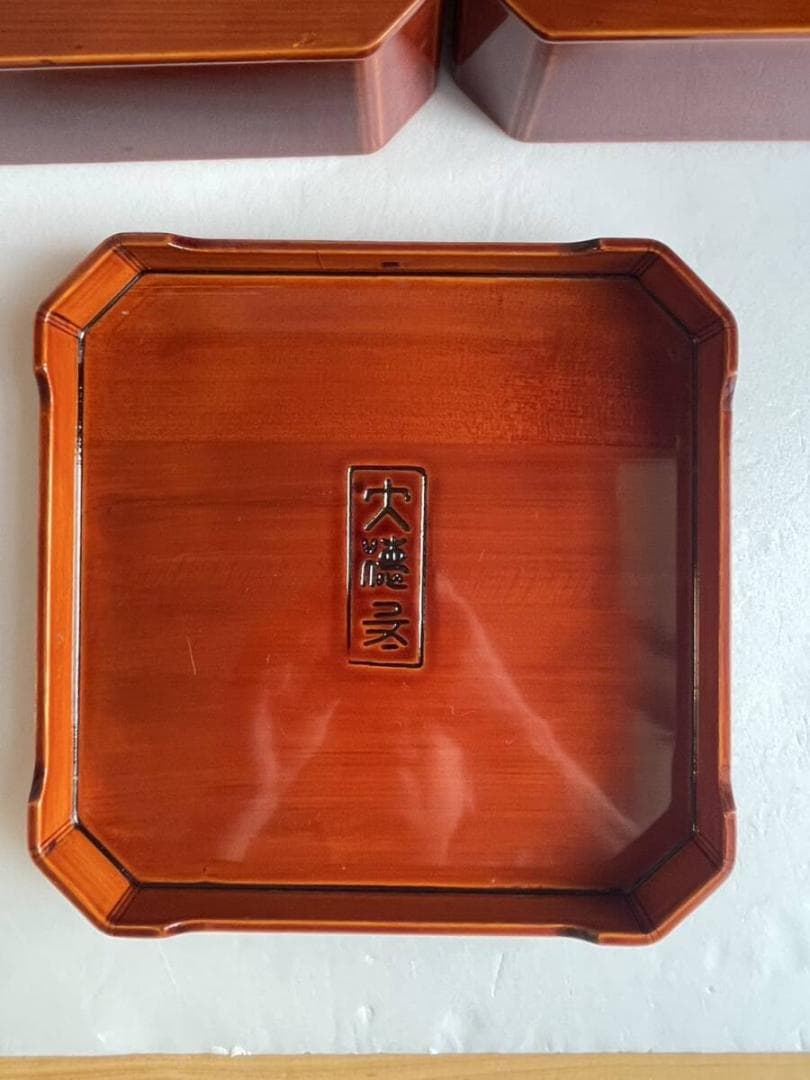 木製漆器 飛騨 春慶塗 大徳寺 縁高 五客 30