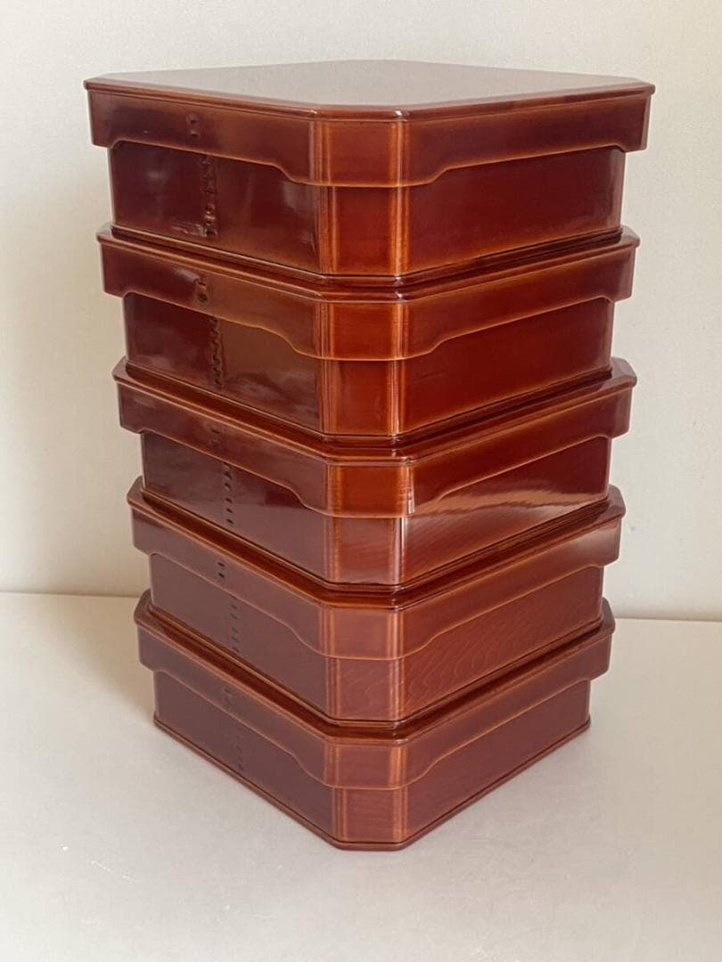 木製漆器 飛騨 春慶塗 大徳寺 縁高 五客 30