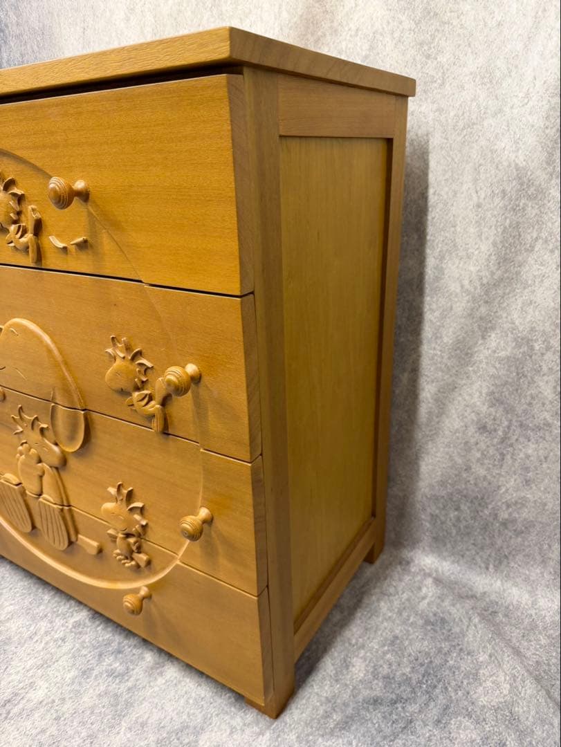 希少 スヌーピー PEANUTS チェスト 手彫り 木彫り レトロ アンティーク