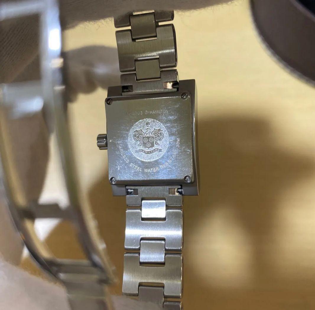 値下げ ハミルトン　腕時計　レディース　スクエア　シルバー