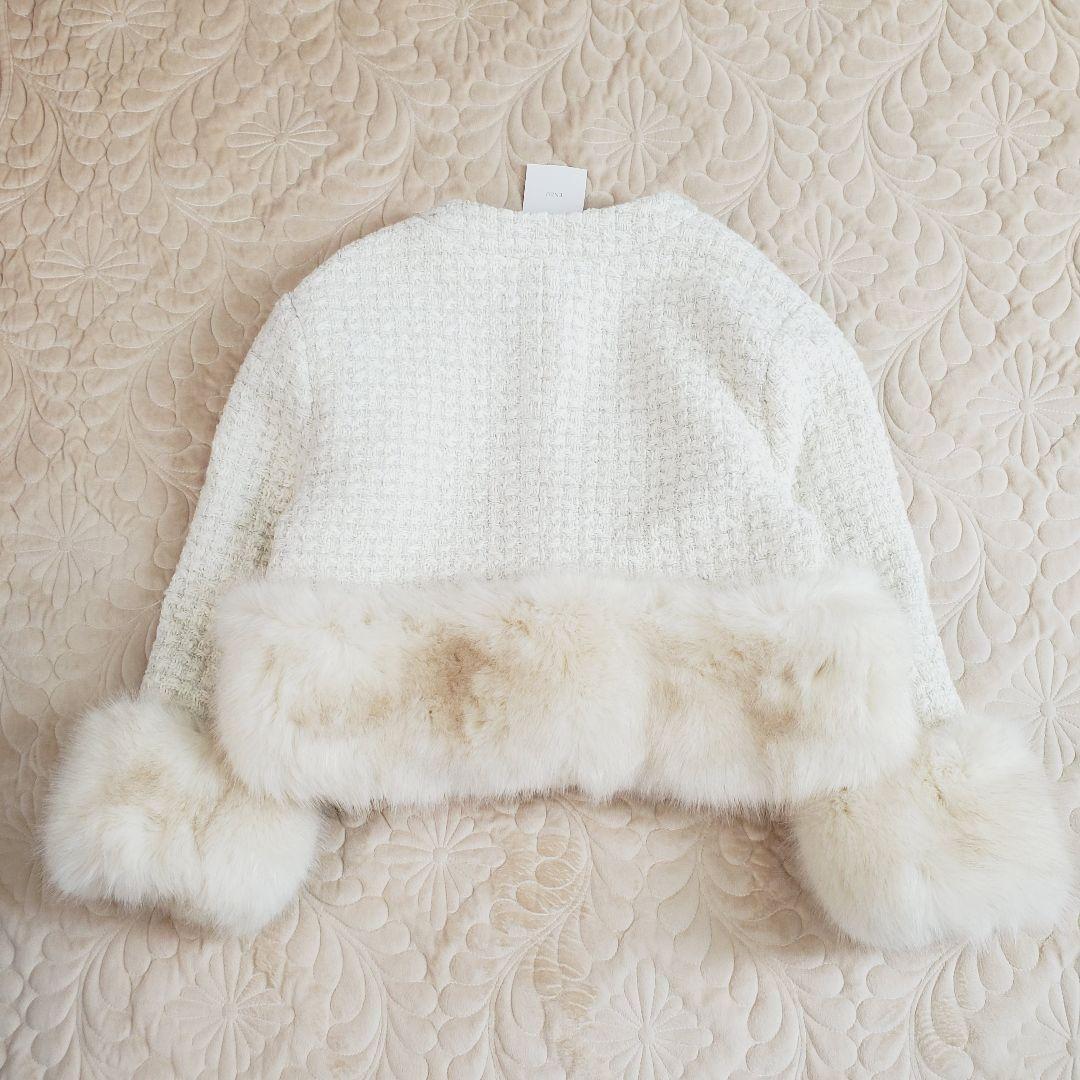 新品✨️ENEU エヌー　ノーカラーファーツイードジャケット コート