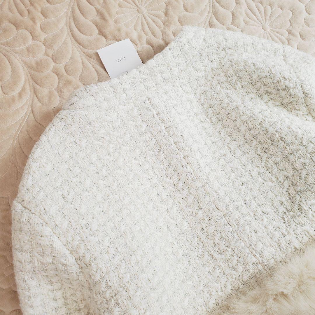 新品✨️ENEU エヌー　ノーカラーファーツイードジャケット コート