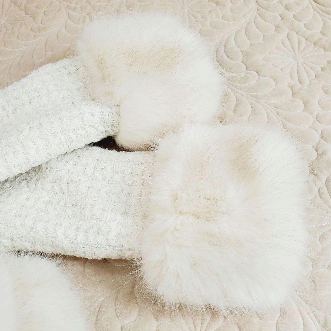 新品✨️ENEU エヌー　ノーカラーファーツイードジャケット コート