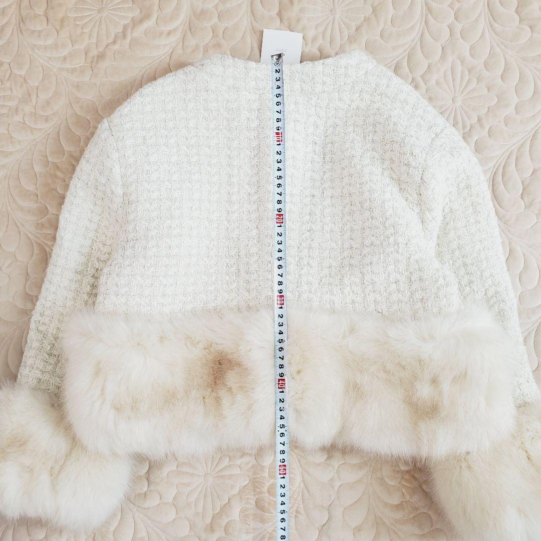 新品✨️ENEU エヌー　ノーカラーファーツイードジャケット コート