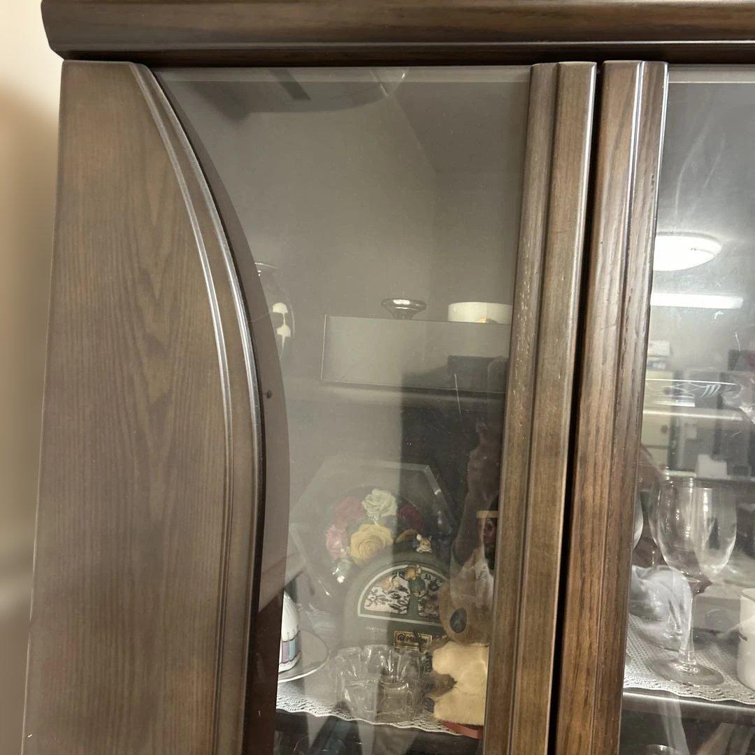 たのメル便発送　ダークブラウン クリア扉付 ディスプレイキャビネット　飾り棚