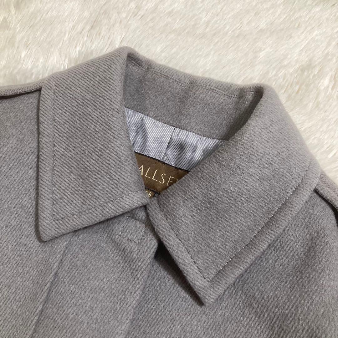 美品 BALLSEY ステンカラーコート アンゴラ ウール ロング ベルト付き