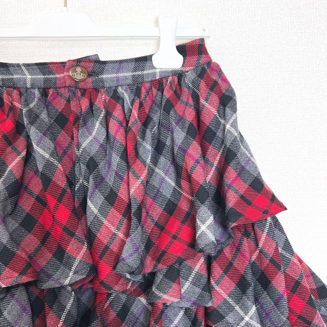 ヴィヴィアンウエストウッド　ティアード　ミニ　スカート　チェック　変形