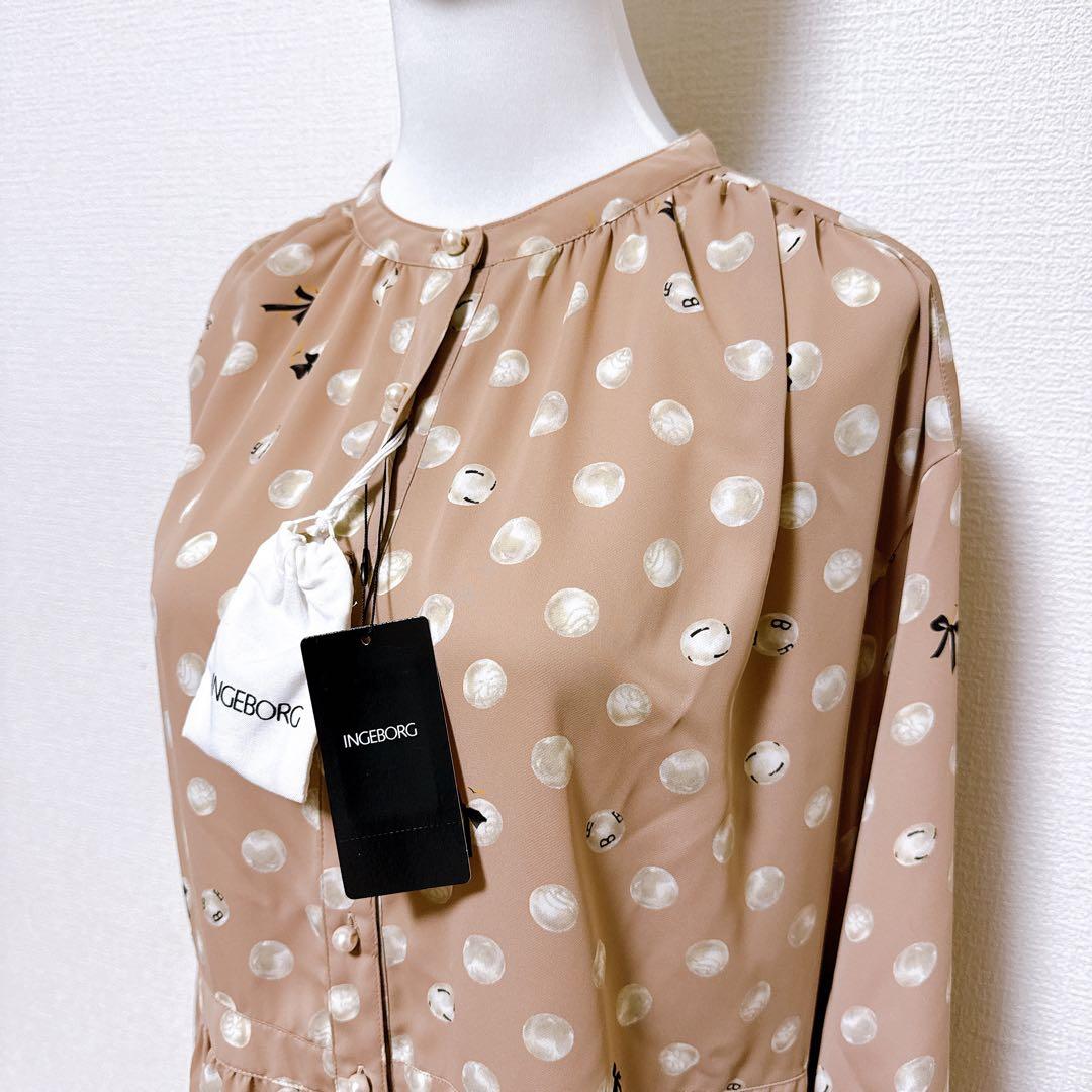 【新品未使用】インゲボルグ　パール水玉pt.チュニック　ブラウス