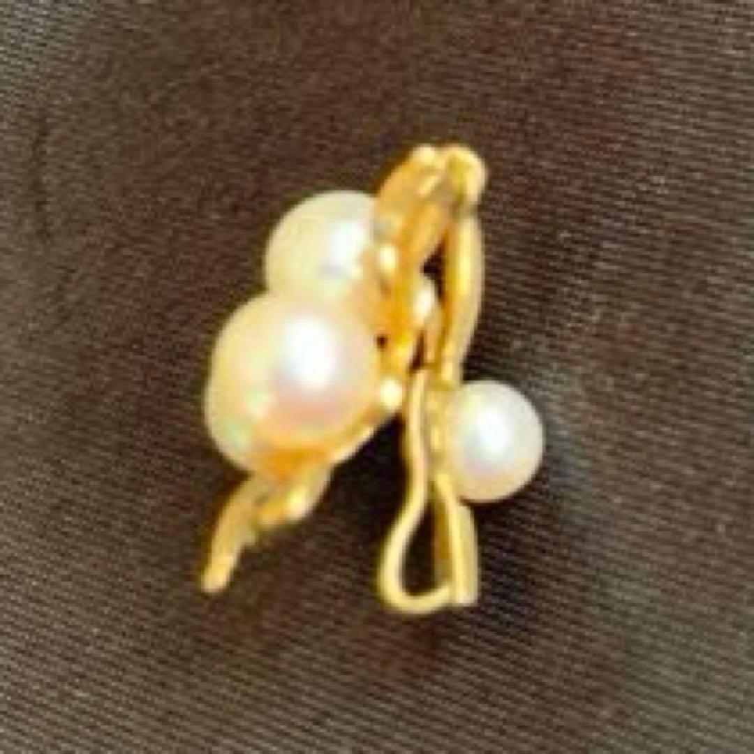 最終価格】真珠 パール チャーム ヴィンテージ gold Pearl 金 K14
