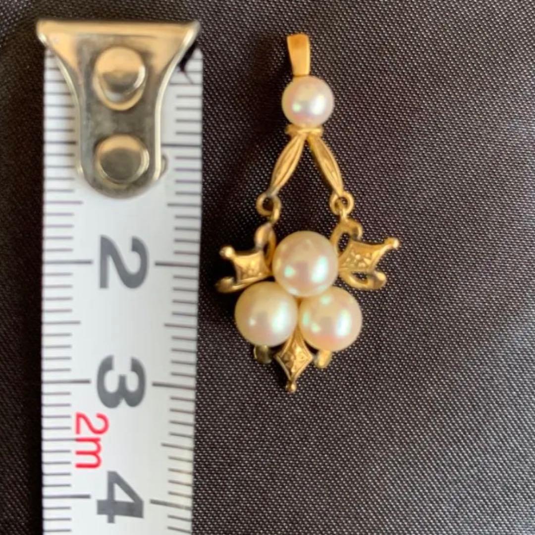 最終価格】真珠 パール チャーム ヴィンテージ gold Pearl 金 K14