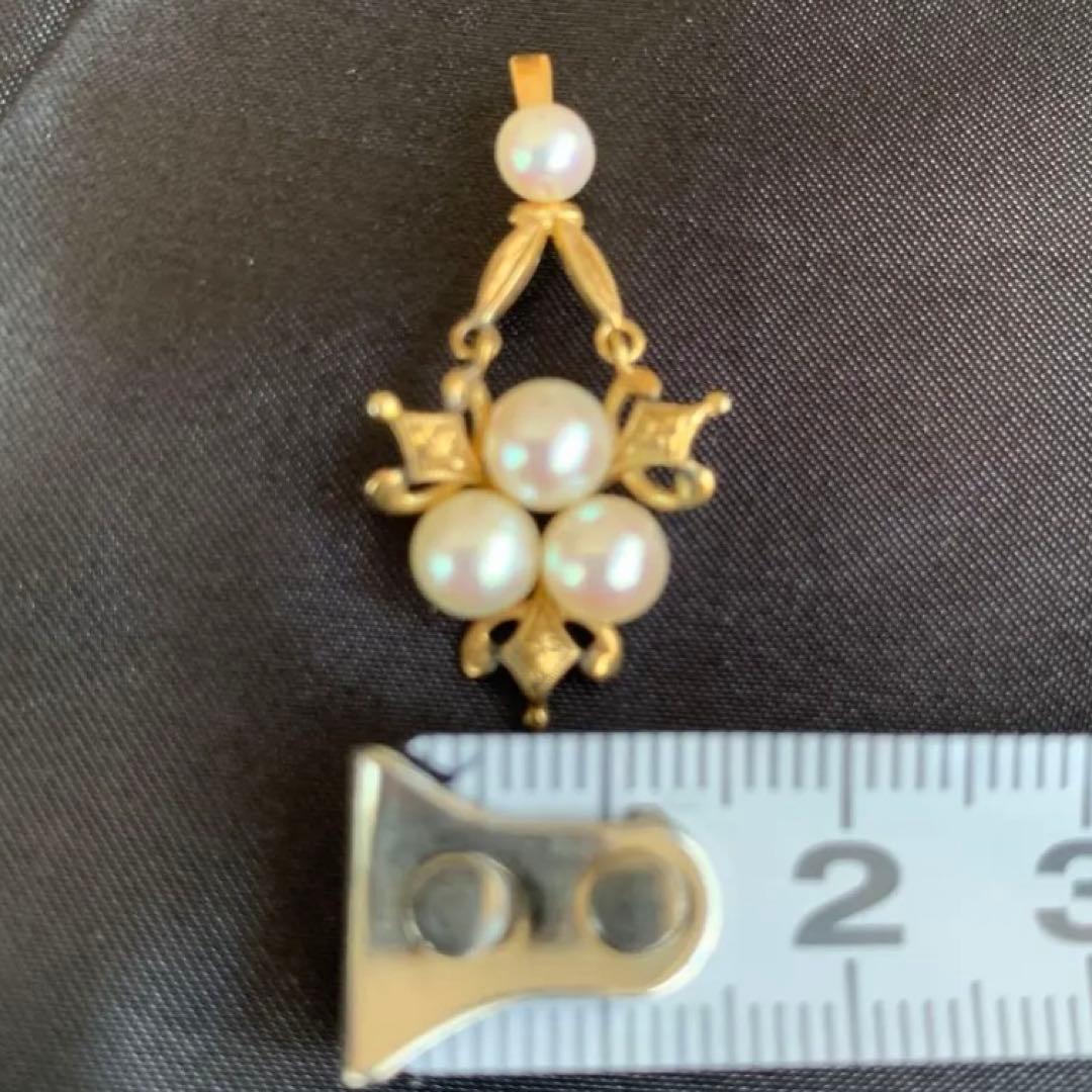 最終価格】真珠 パール チャーム ヴィンテージ gold Pearl 金 K14