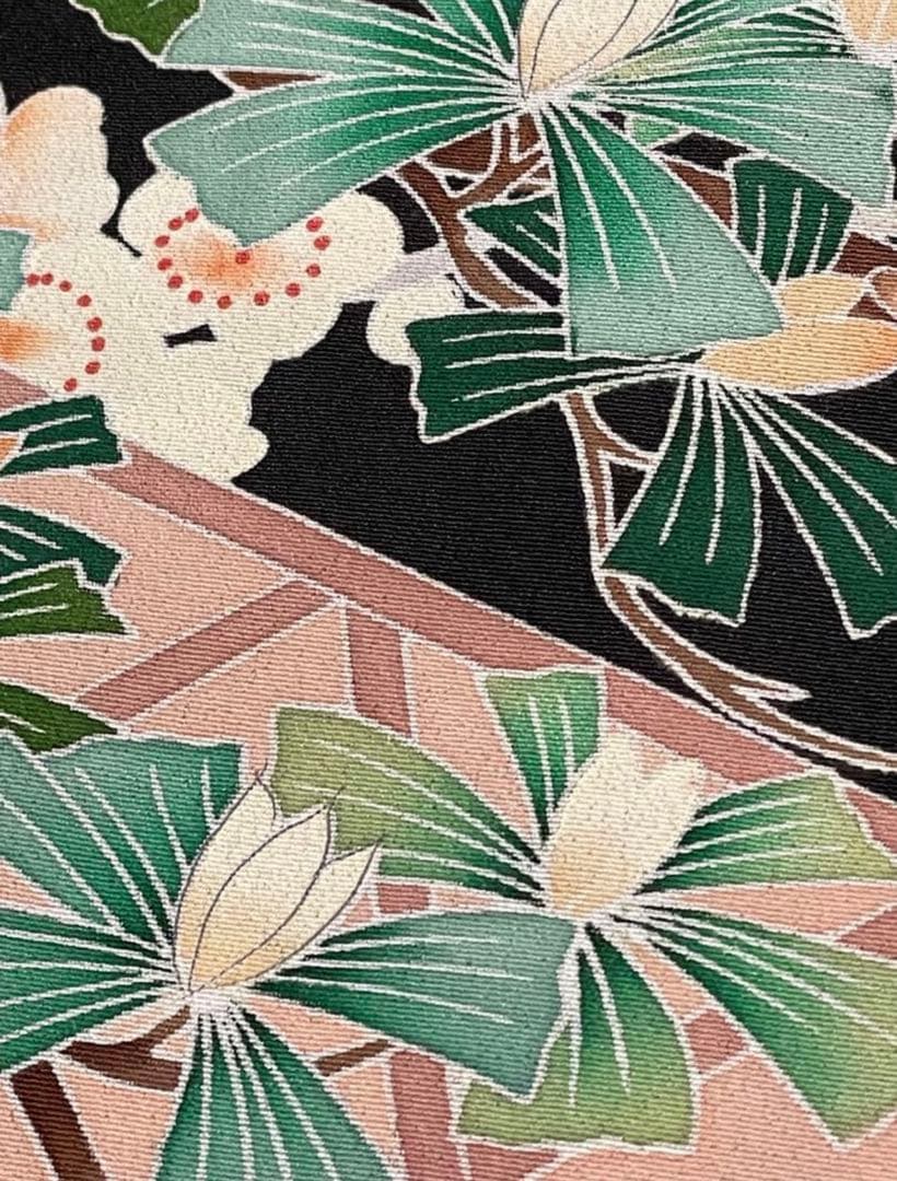 留袖ワンピース　4L/140　作家物/手描き友禅　V襟/フレア袖　正絹